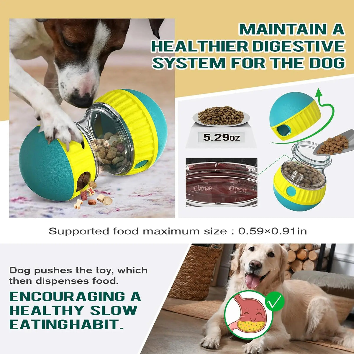 Adjustable Dog Treat Dispenser Toy